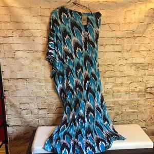 Michael Kors Blue Asymmetrical Dress Size M